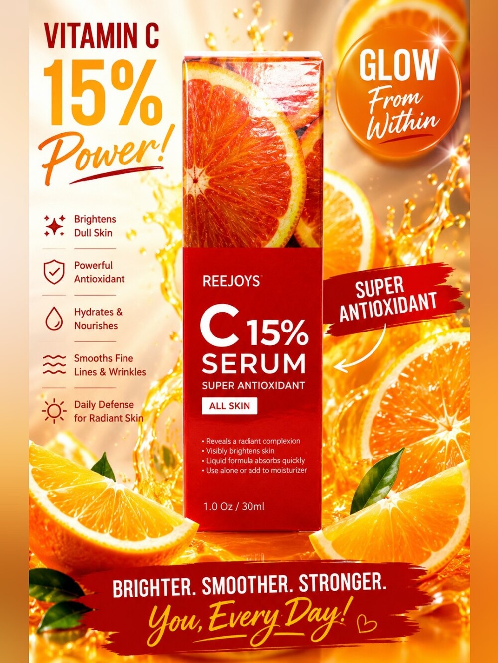 REEJOYS Vitamin C 15% – Super Antioxidant Face Serum